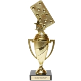 "Primer Lugar El Mas 'Agachao'" Domino a lo Cubano Trophy 10 3/4" tall"